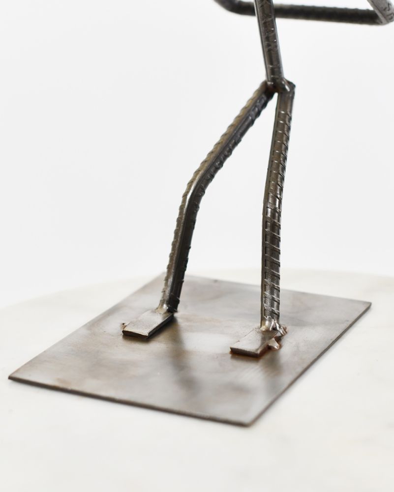 'Porter' The Bottle Holder Scrap Metal Art Sculpture Base