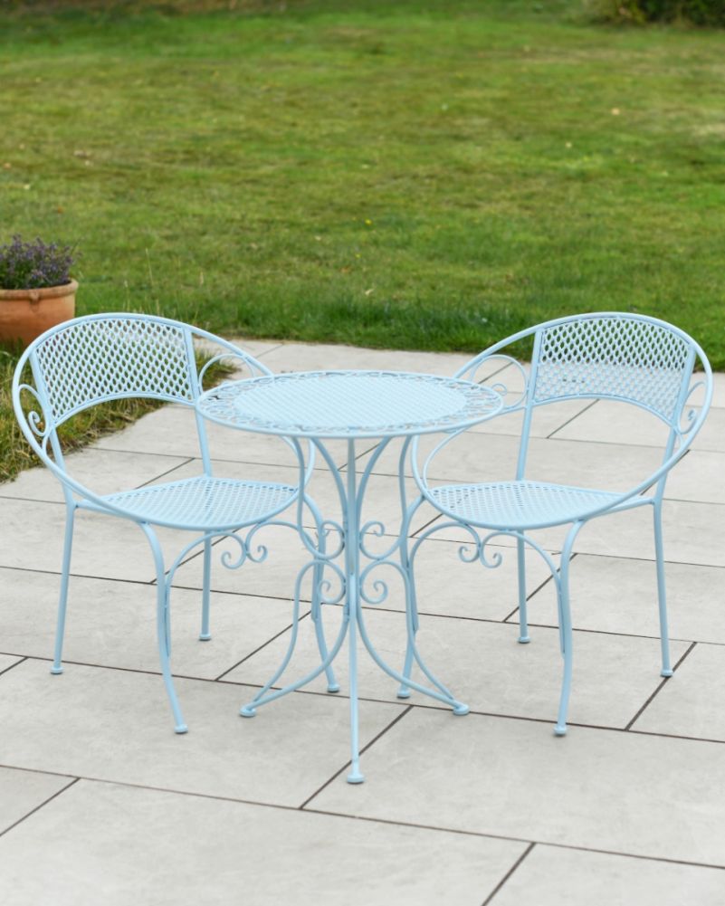 'Stonebrook' Powder Blue Two Seater Garden Dining Set