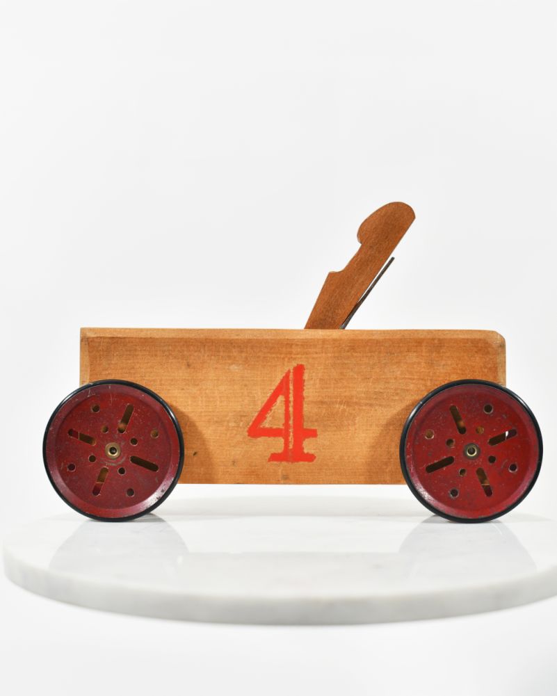 Vintage Wood Plane Race Car Side On