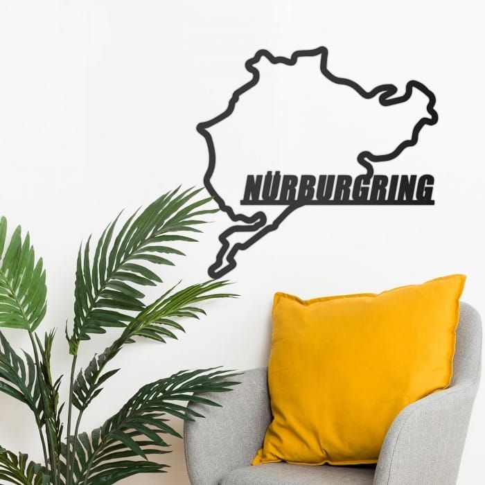 Nürburgring Race Track Steel Wall Art in yellow living space