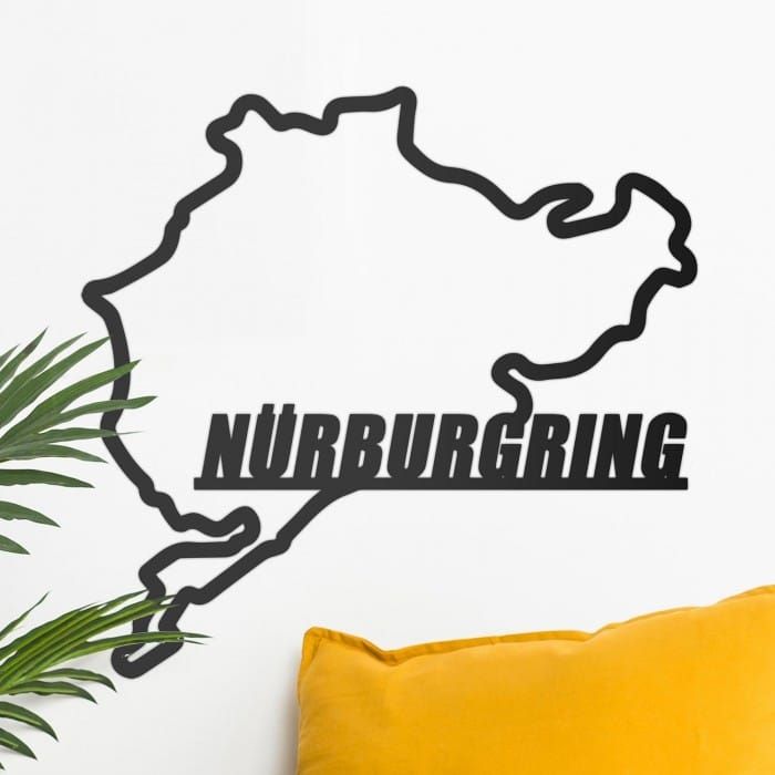 Nürburgring Race Track Steel Wall Art Large in yellow living space