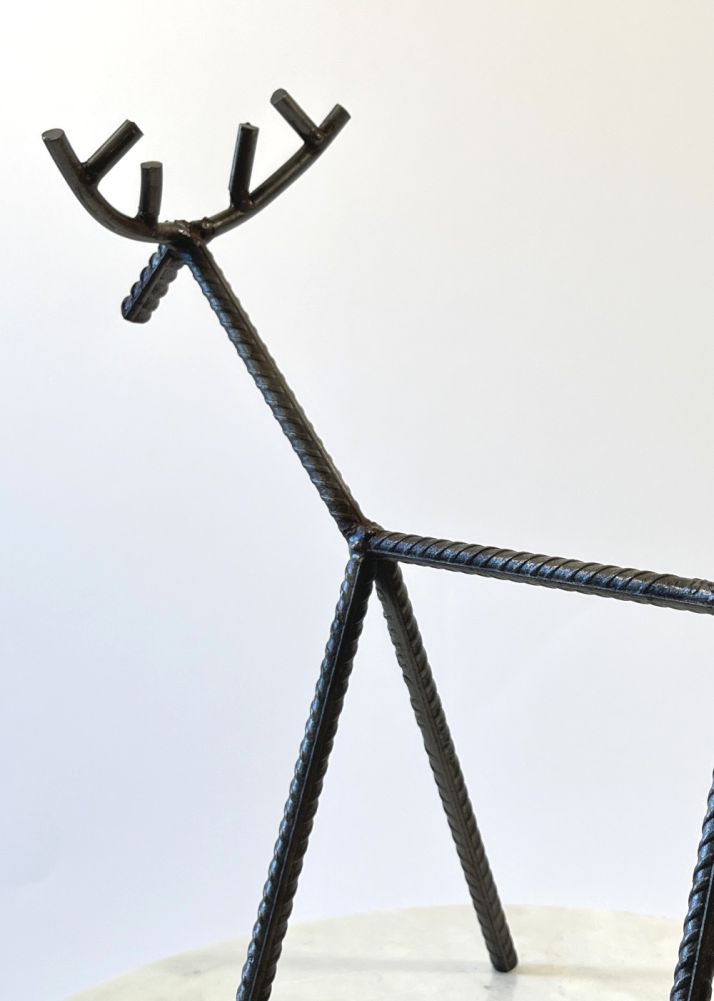 Rebar The Reindeer Scrap Metal Art Sculpture Close Up