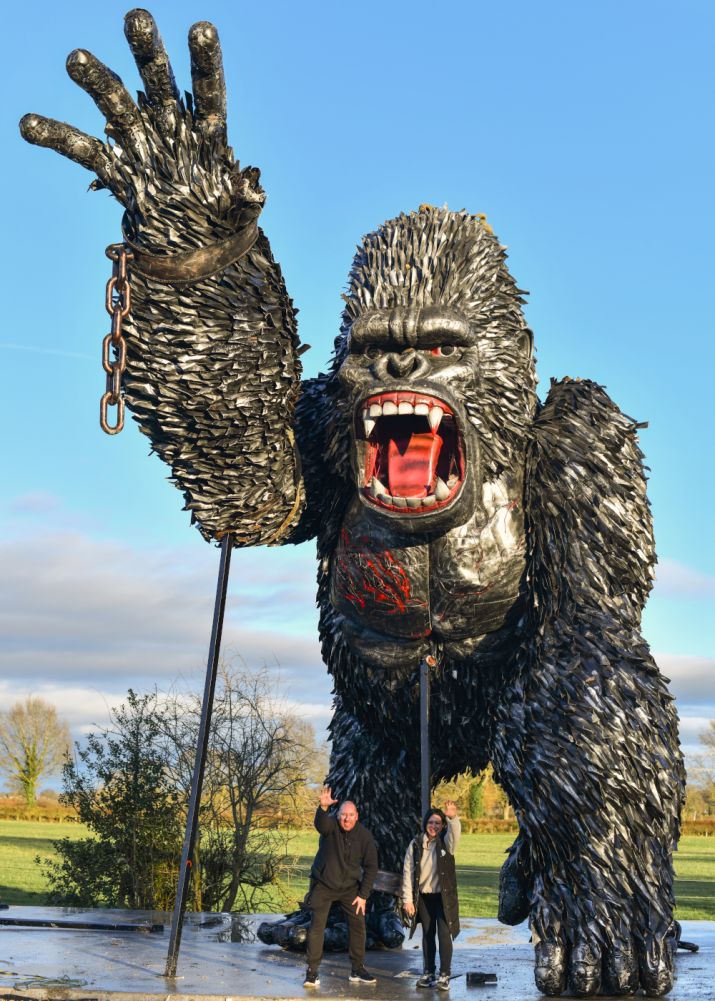 Recycled Metal Parts The King Of The Gorillas Sculpture To Scale