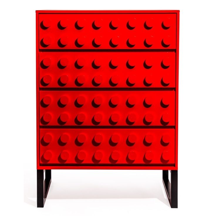 Red Brick Collection Chest of Drawers - 4 Drawer Unit