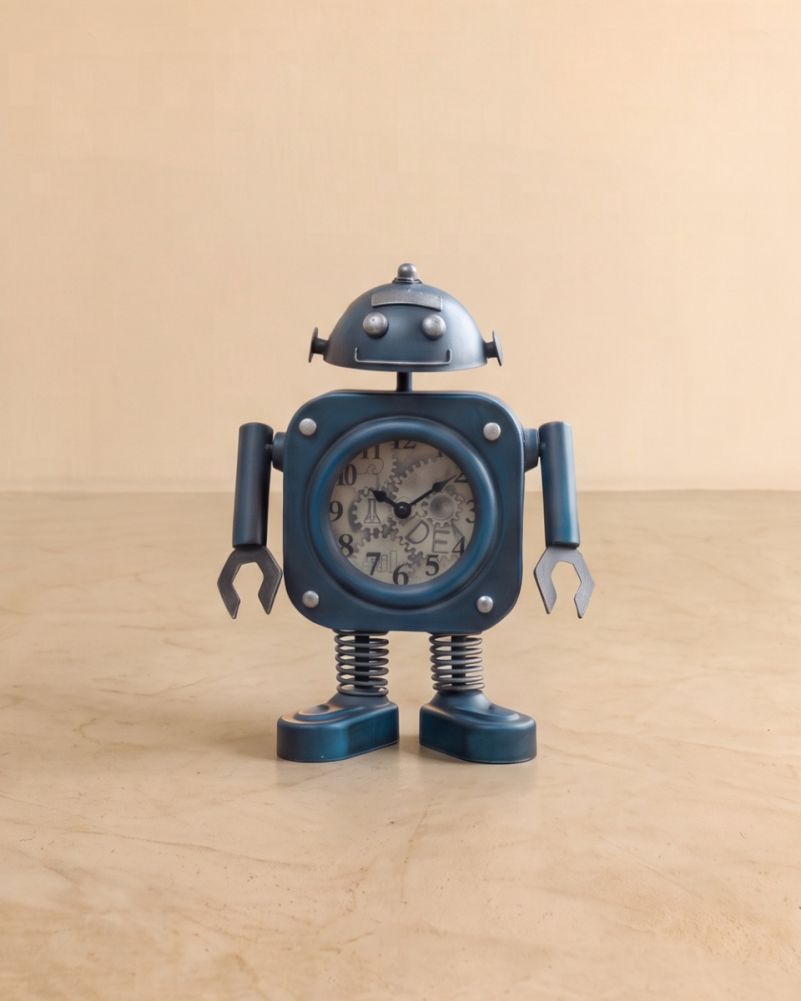 Retro standing blue metal