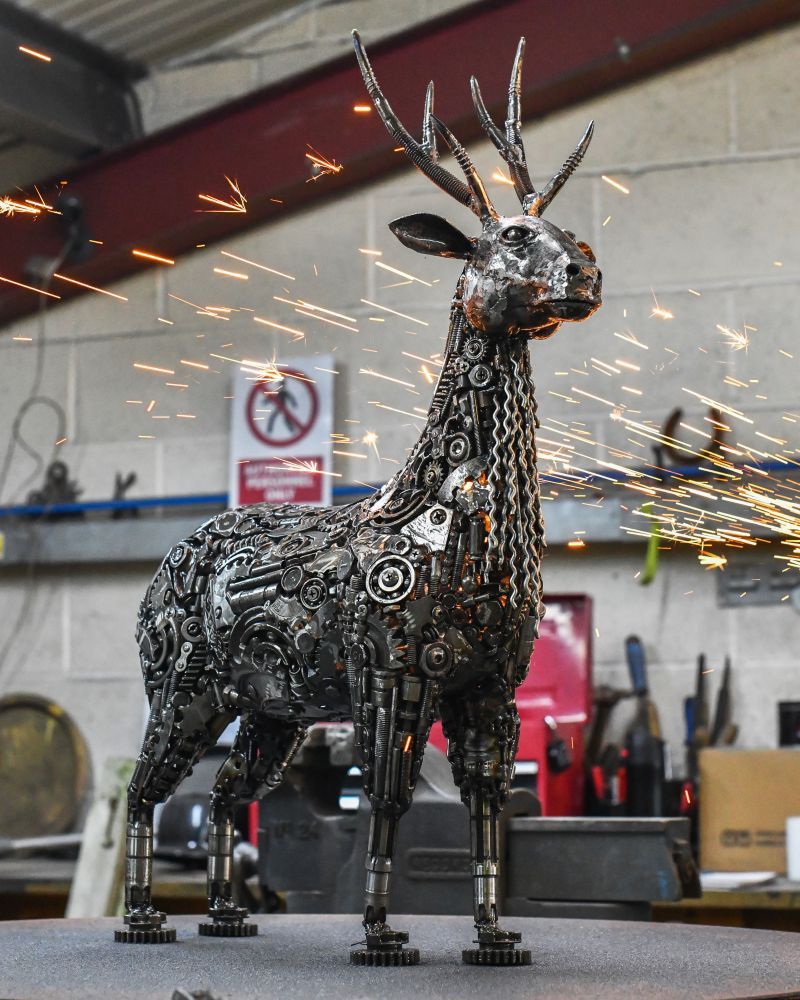 'Romeo' The Stag Scrap Metal Art Sculpture - 37cm
