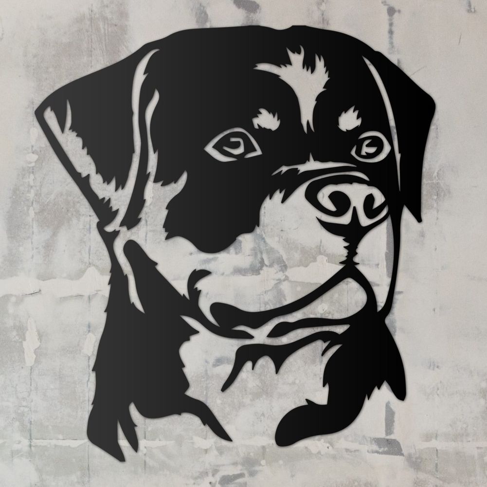 Rottweiler Wall Art on rustic grey wall 