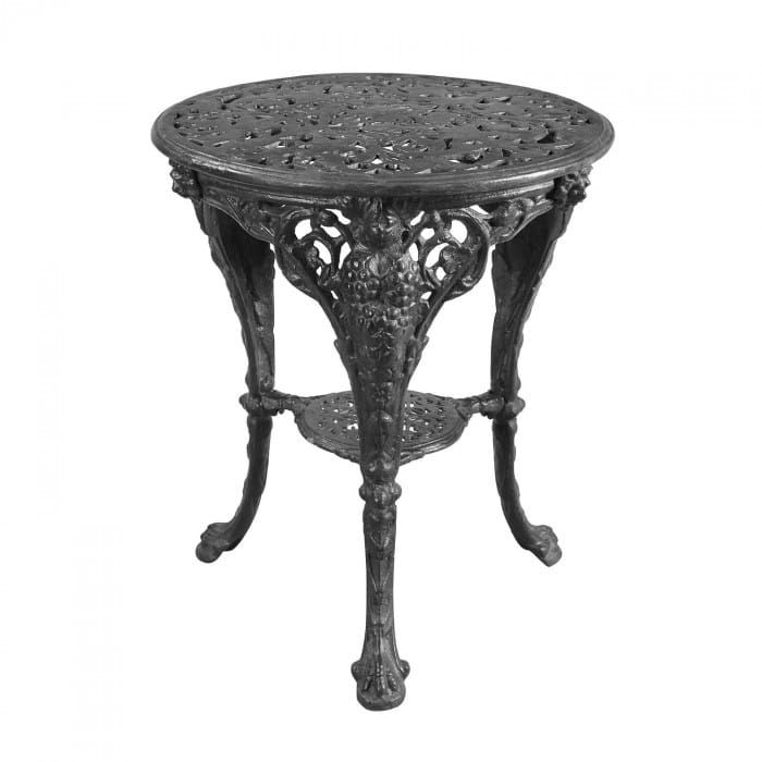 Round Cast Iron Victorian Table in Black 