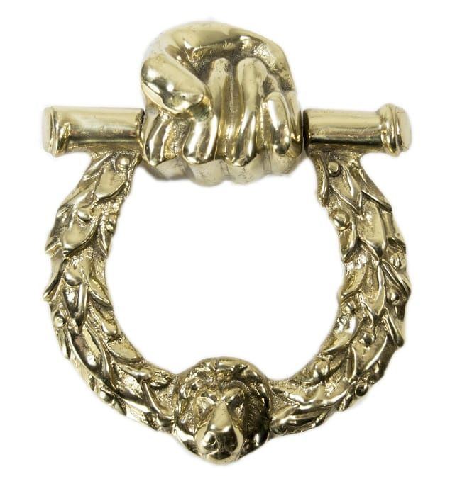 Polished Brass Royal Laurel Wreath Door Knocker 
