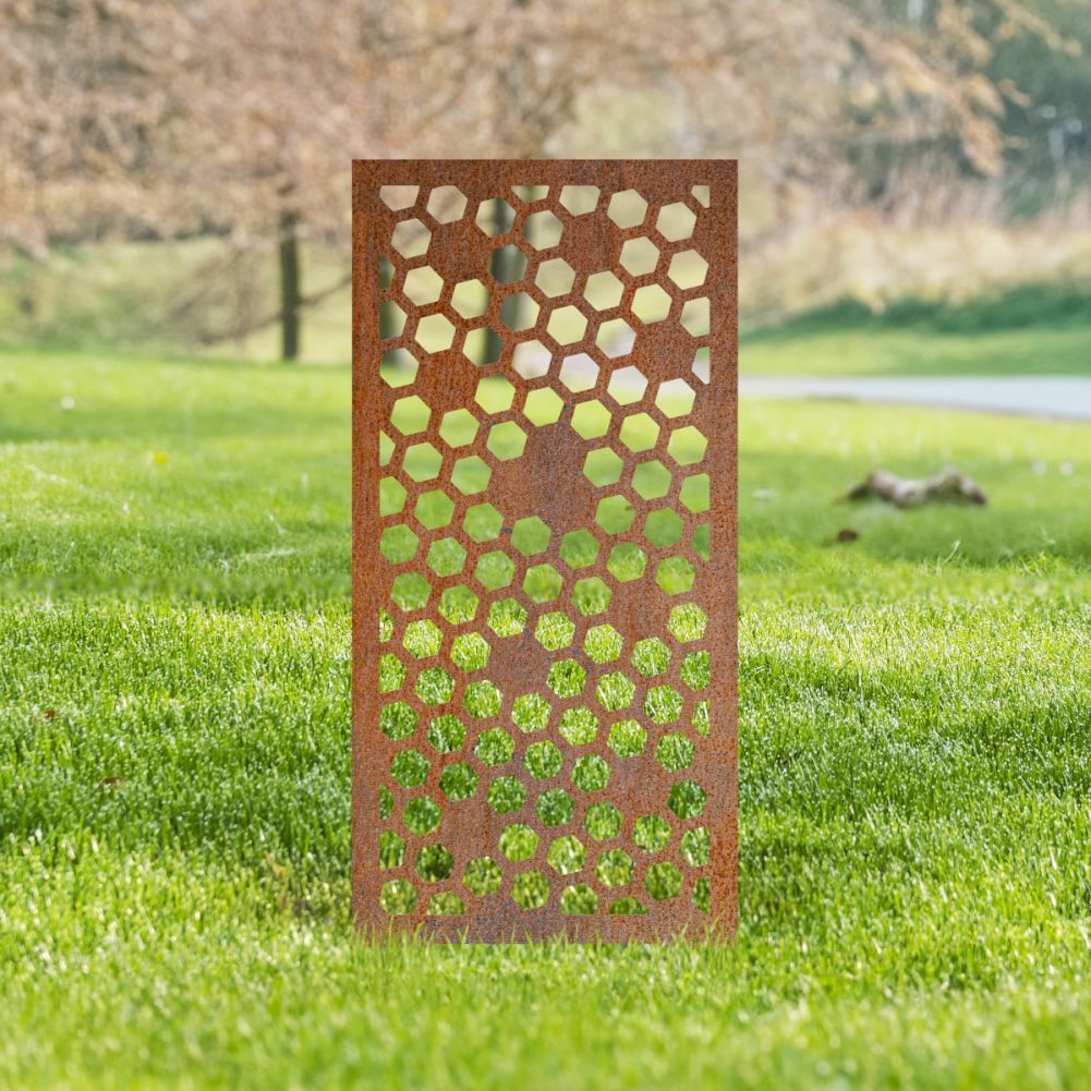 Rustic Bee Honeycomb Garden Screen