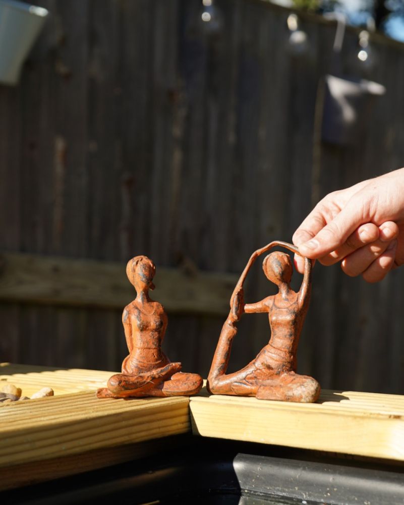 Rustic Cast Aluminium 'Meditation & Yoga' Garden Sculptures Scale
