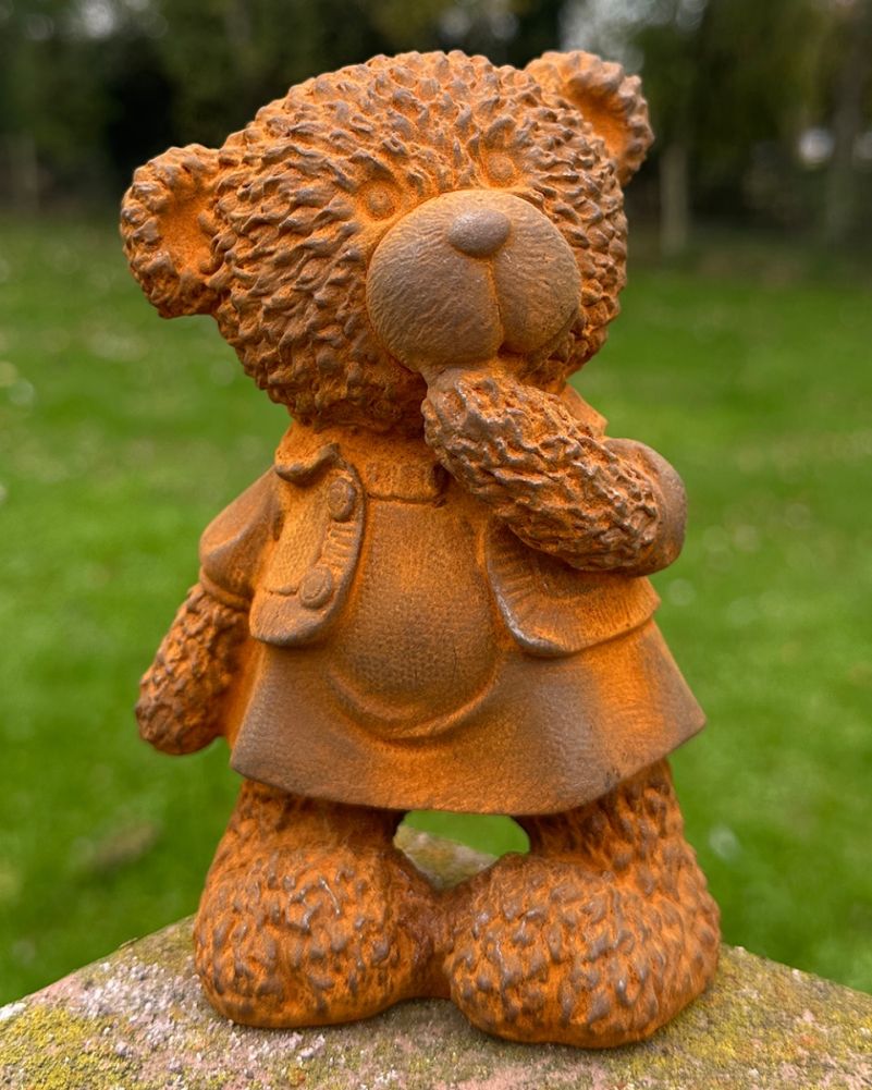 Rustic Cast Iron Unbearably Cute Garden Sculpture Girl