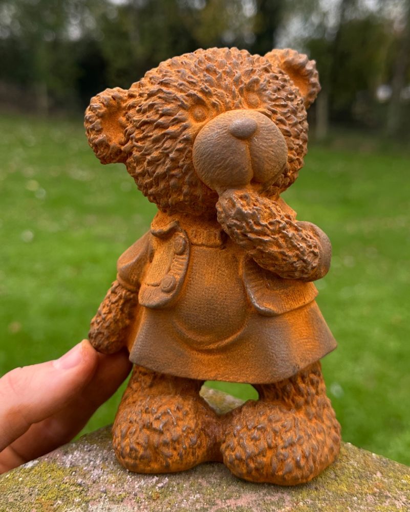 Rustic Cast Iron Unbearably Cute Garden Sculpture - Set Of Two Scale