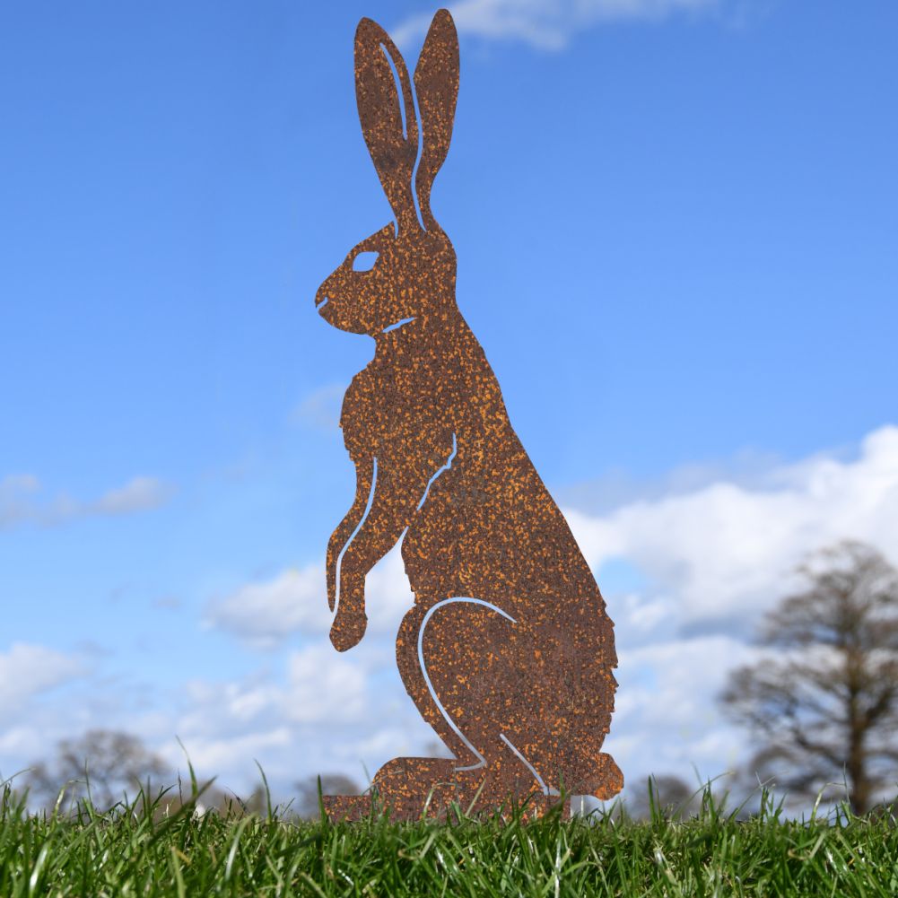 Rustic Hare on Hind Legs Silhouette