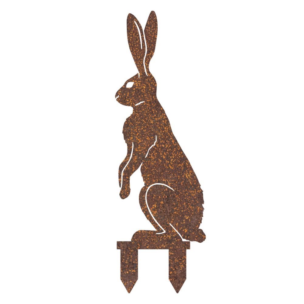 Rustic Hare on Hind Legs Silhouette