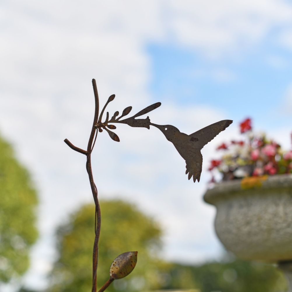 Rustic Hummingbird Ground Spike Topper