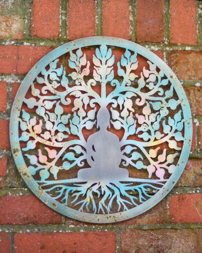 Rustic Meditating Buddha Wall Art