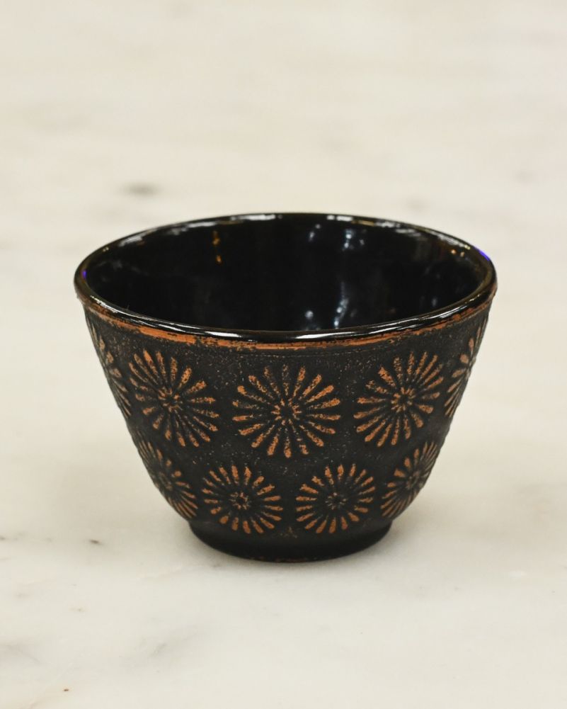 Purple And Gold Cast Iron Tea Cup 
