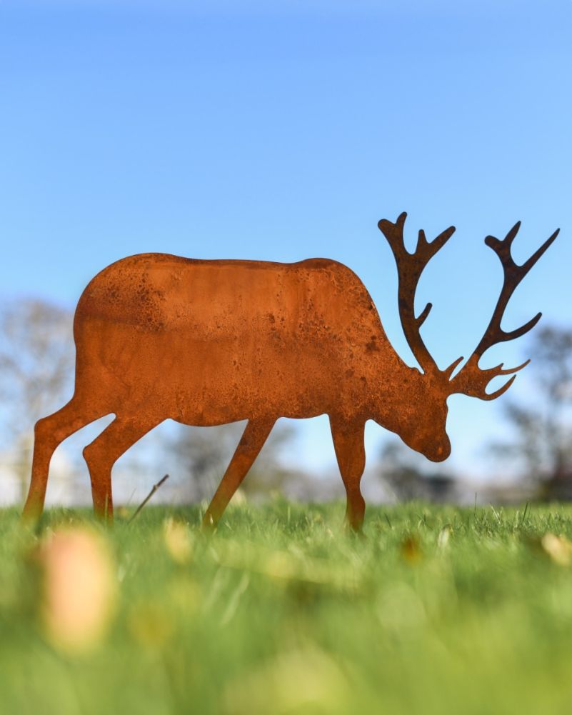 Rustic Stag Garden Silhouette - 14cm