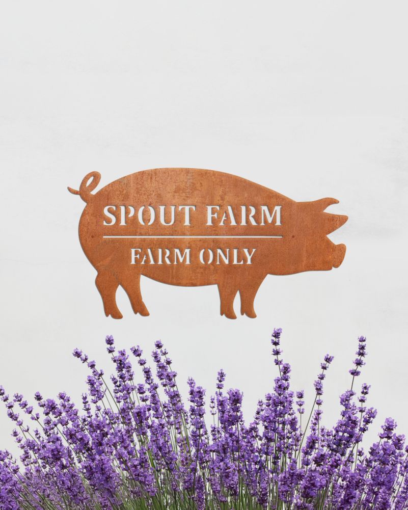 Pig House Name & Number Sign 