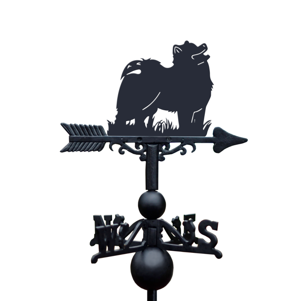 Standing 'Samoyed' Dog Weathervane on White Background