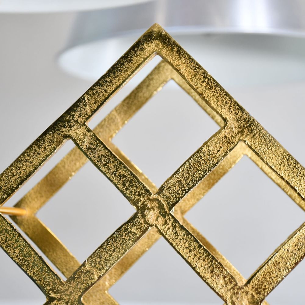 Gold 'Geometric Grid' Wine Rack Top Detail