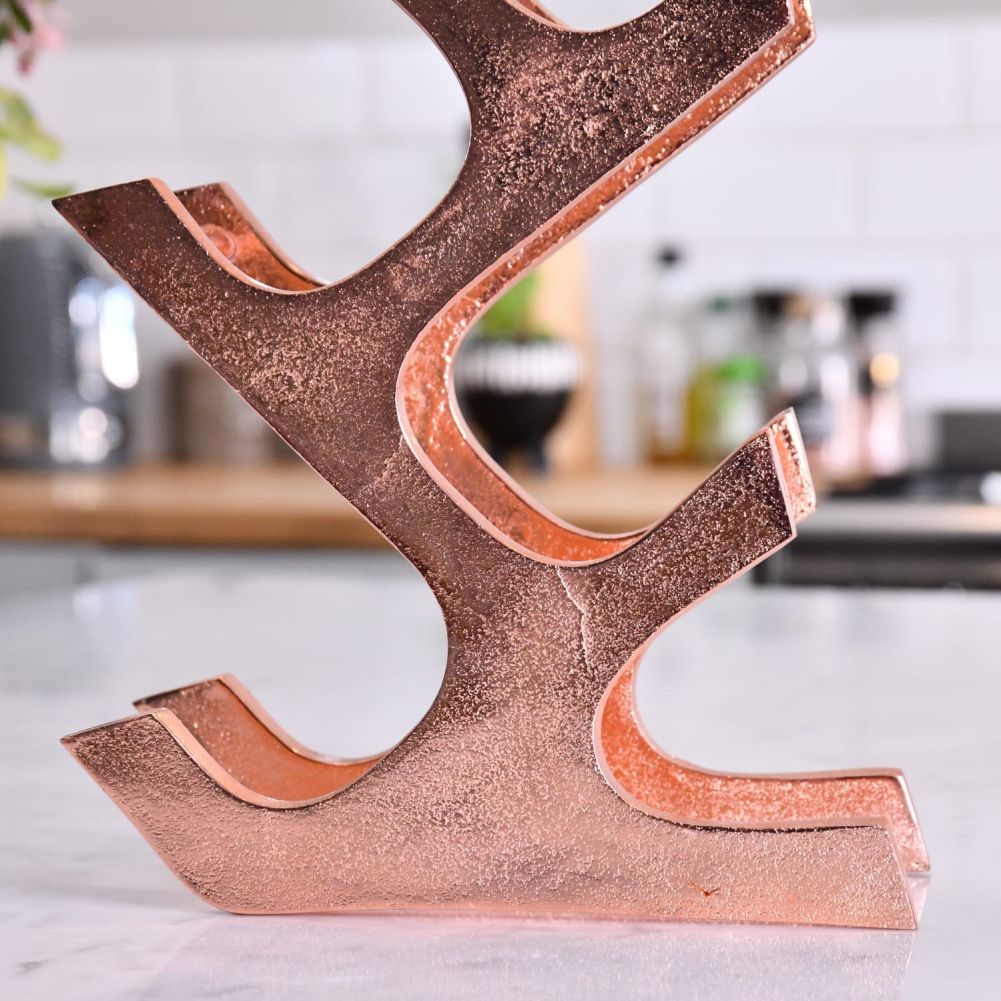 Copper 'Art Deco' 11 Bottle Wine Rack Base Detail