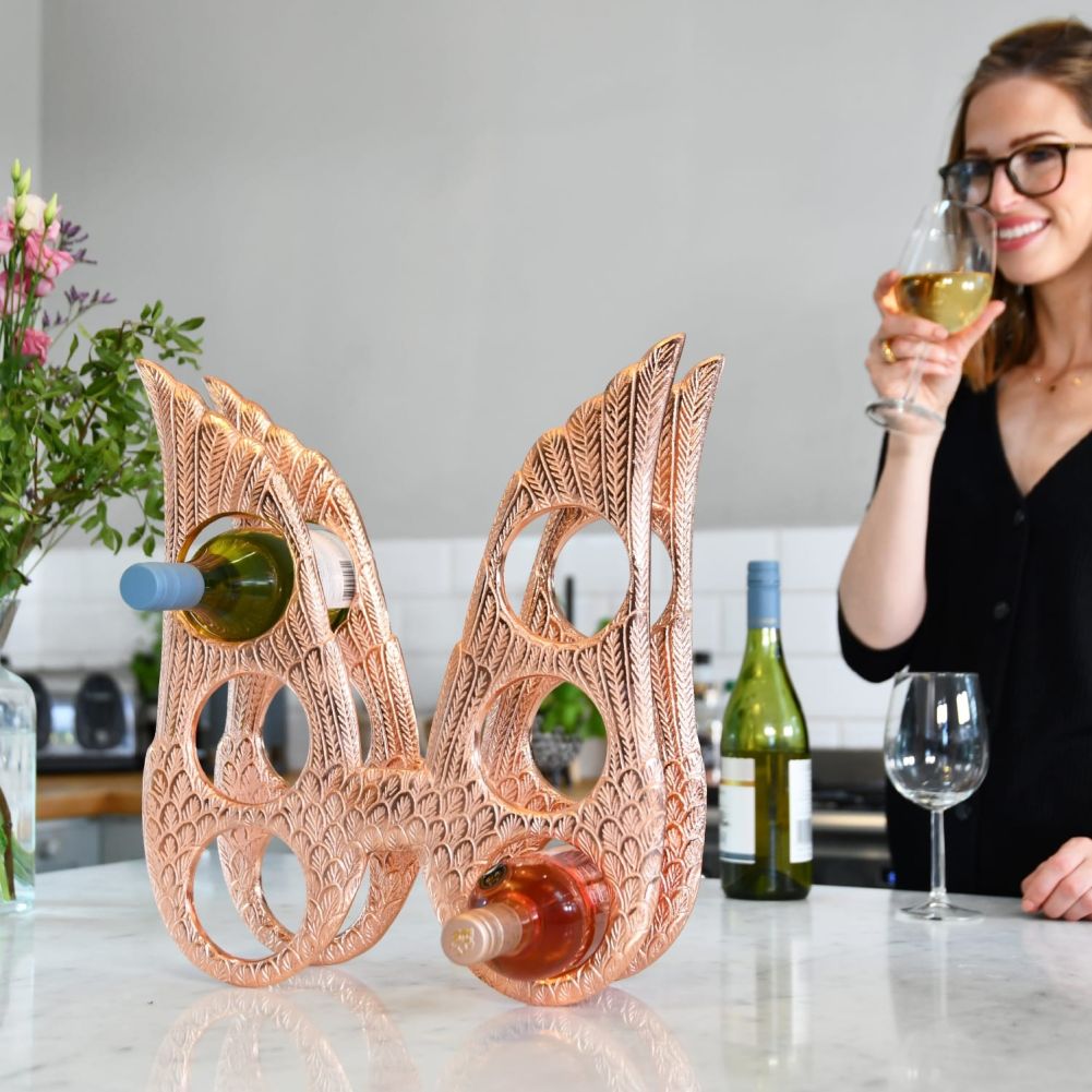Copper 'Angel Wings' Wine Rack In Situ