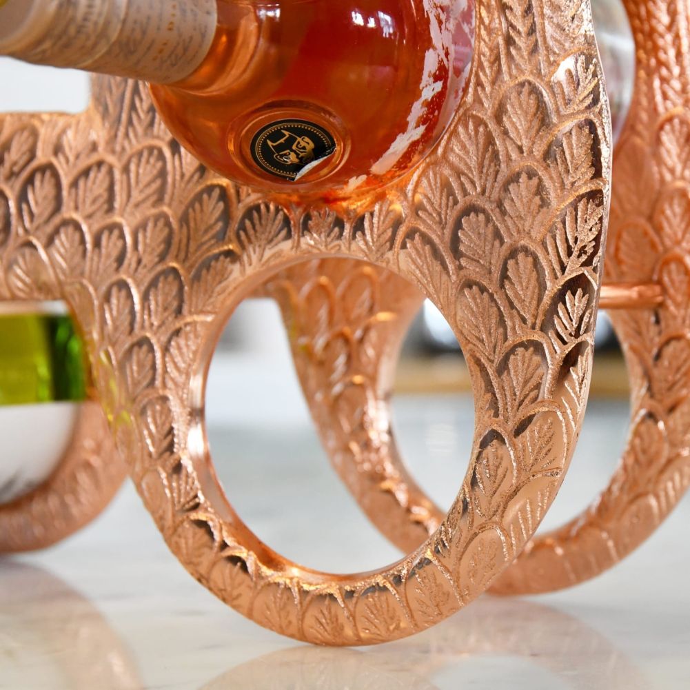 Copper 'Angel Wings' Wine Rack Lower Detail