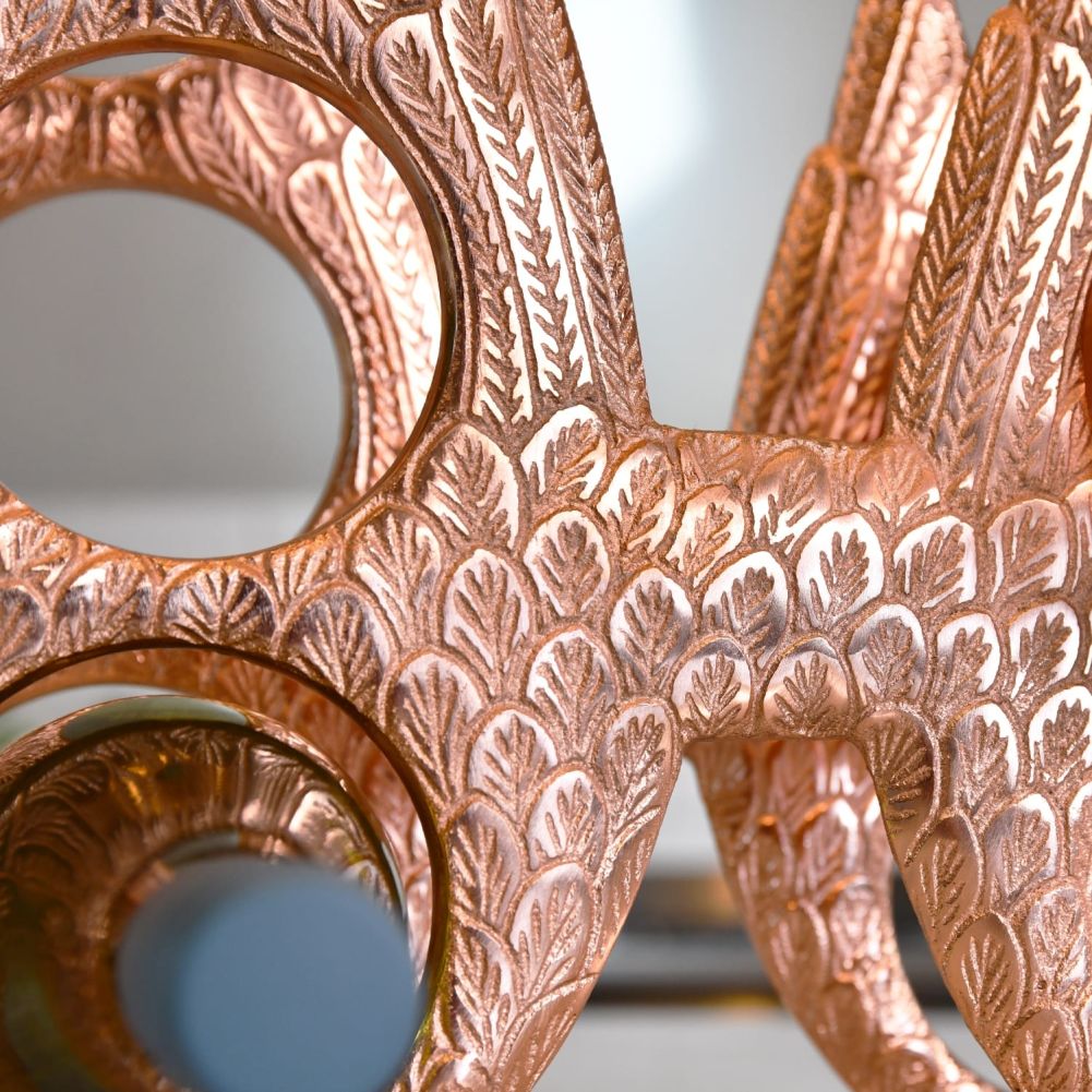 Copper 'Angel Wings' Wine Rack Centre Detail