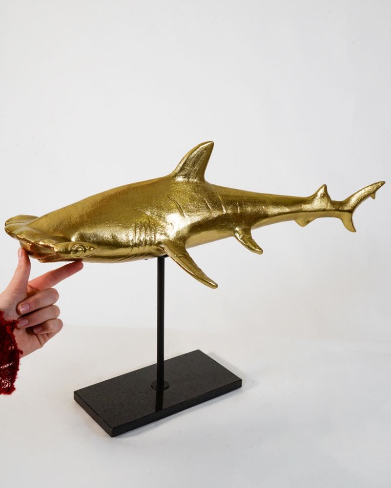 Gold Hammerhead Shark Interior Ornament To Scale