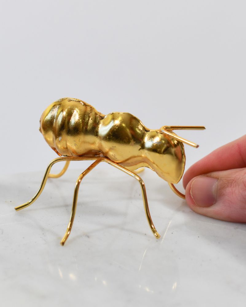 'Anthony' The Gold Ant Scrap Metal Art Small Scale