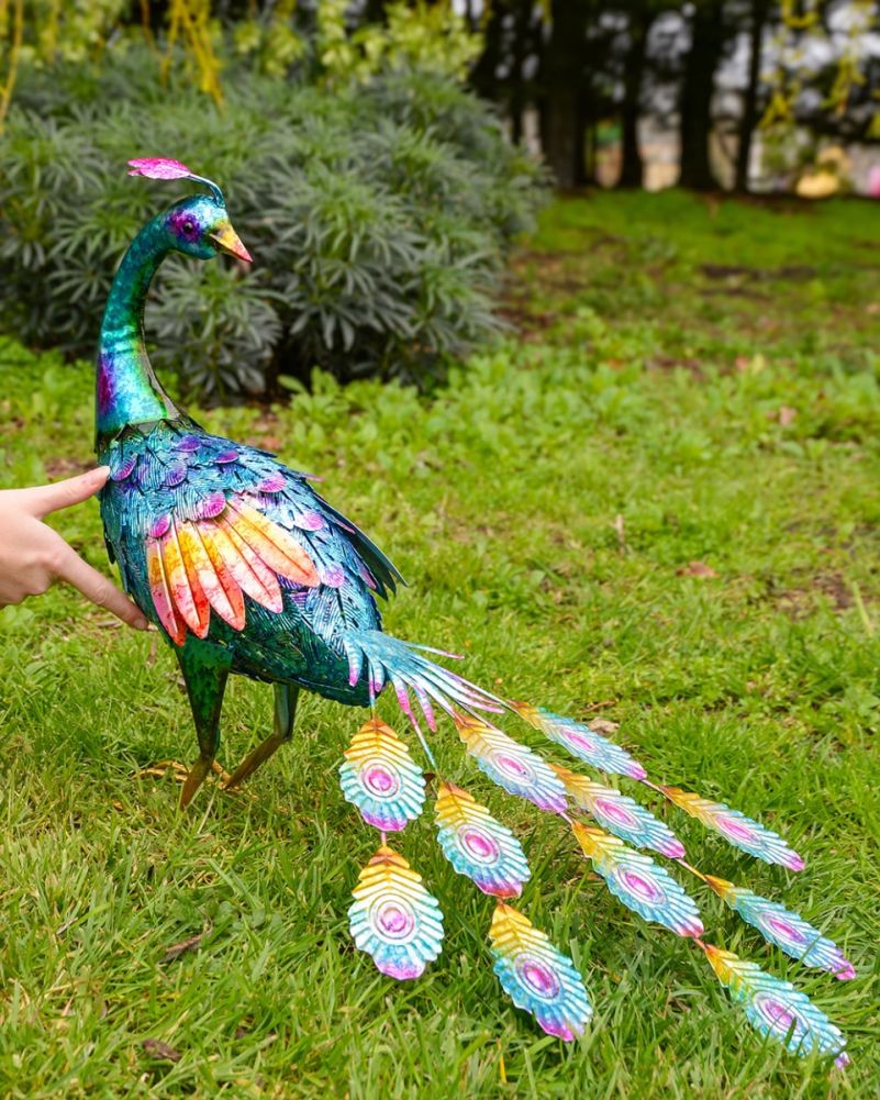 Scale Of 'Argus' The Majestic Peacock Garden Sculpture
