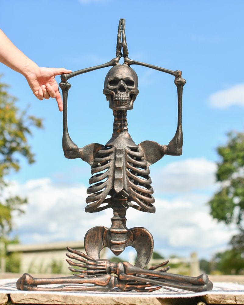 Scale Of The Copper Yoga Skeleton Sculpture 