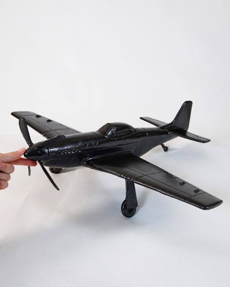 Scale Of The 'Squadron Mustang' Aeroplane Interior Ornament Finished In Midnight Black