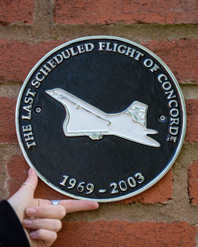 Concorde Last Flight Cast Aluminium Automobilia Sign To Scale