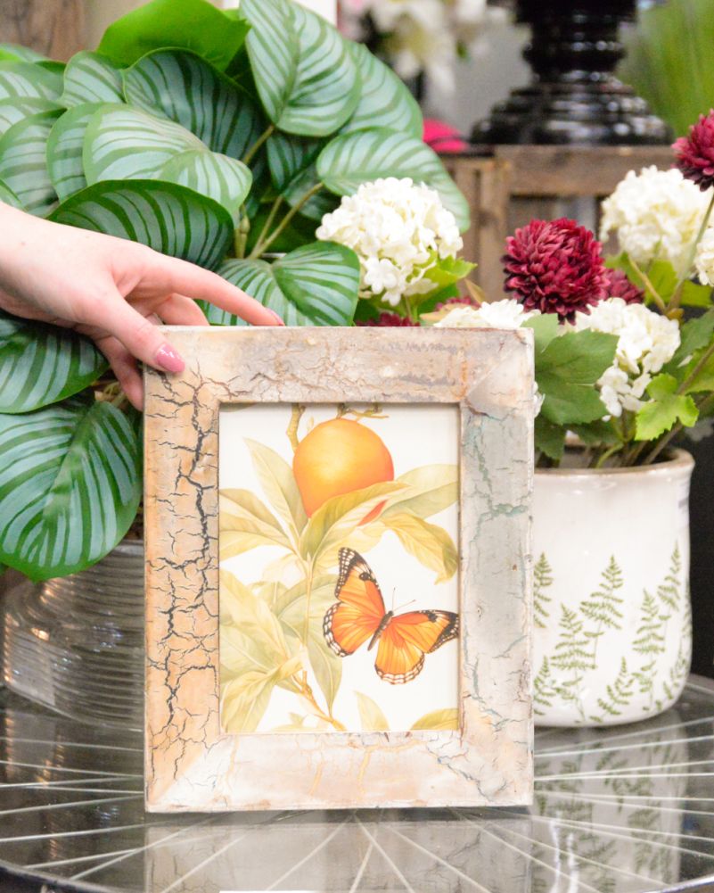 Scale Of The 'The Orchard Breeze' Recycled Wooden Framed Artwork