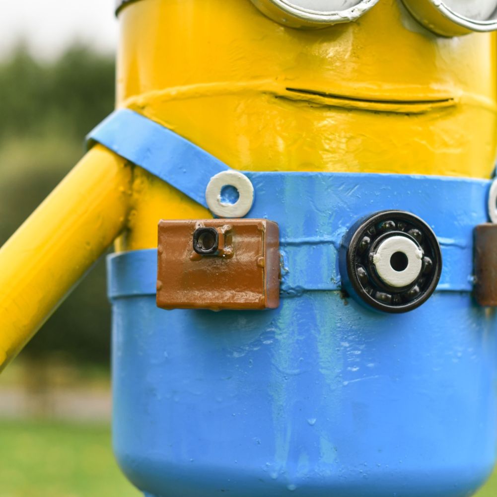 Close Up Of Scrap Metal Revolutionist Mini Monster Dungarees Detailing