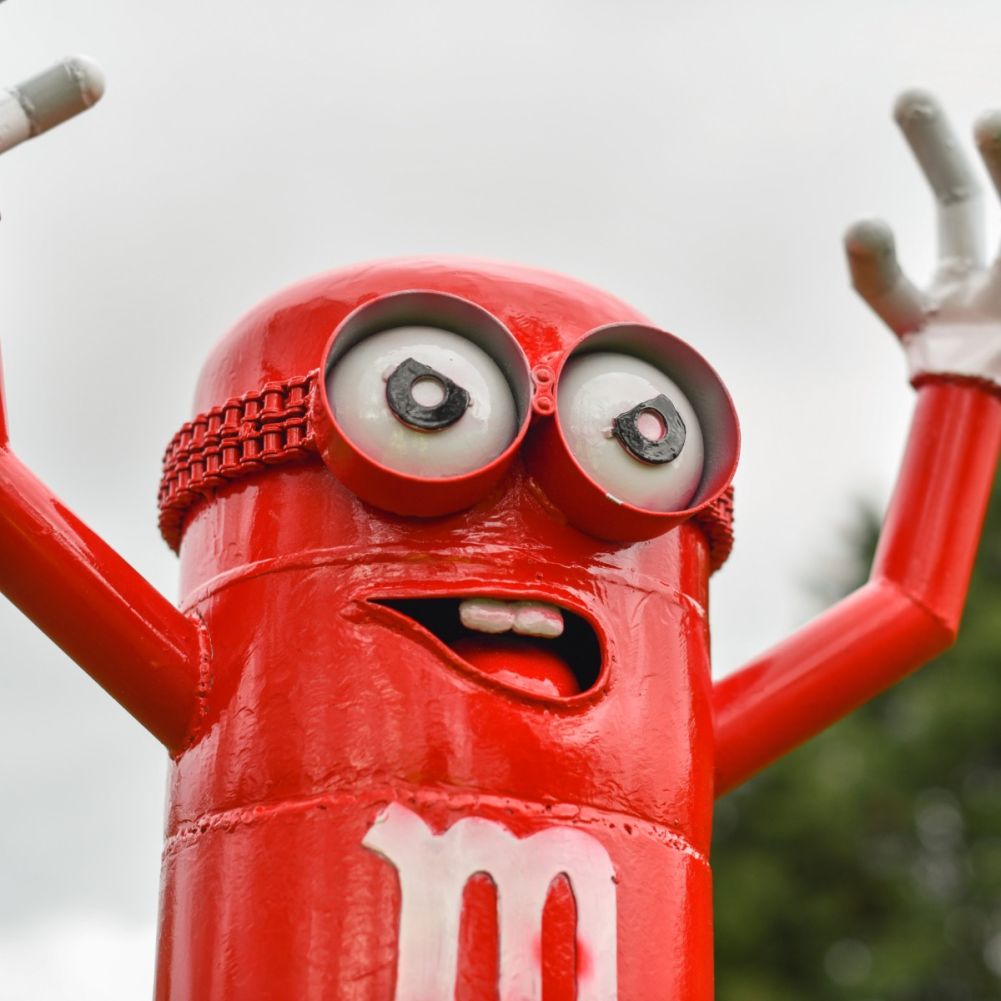 Close Up Of Scrap Metal Sweet Treat Mini Monster Face