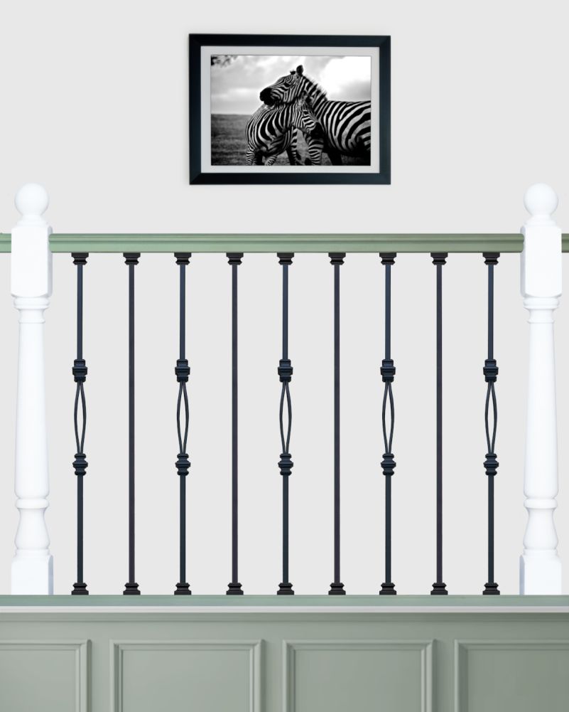 Set of Two Needham & Whitley Steel Stair Spindles On Landing 