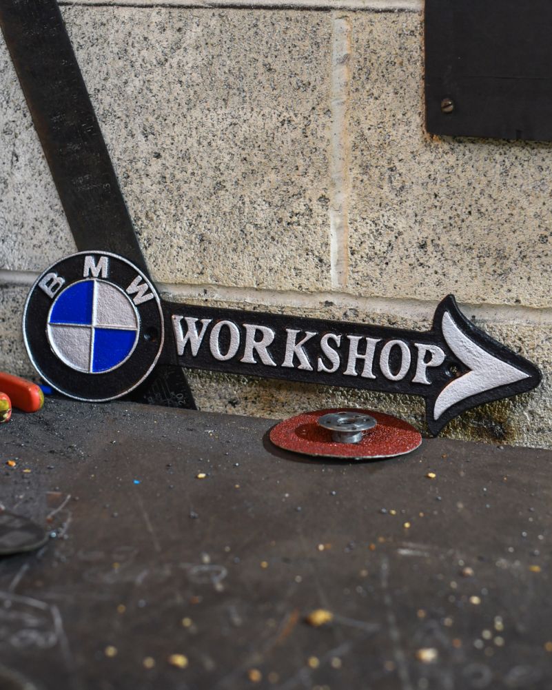 Cast Iron BMW Workshop Automobilia Sign