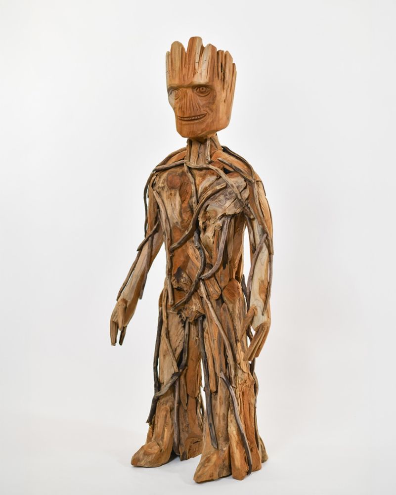 Side Of The Teak Driftwood 'Baby Root' Sculpture - 140cm