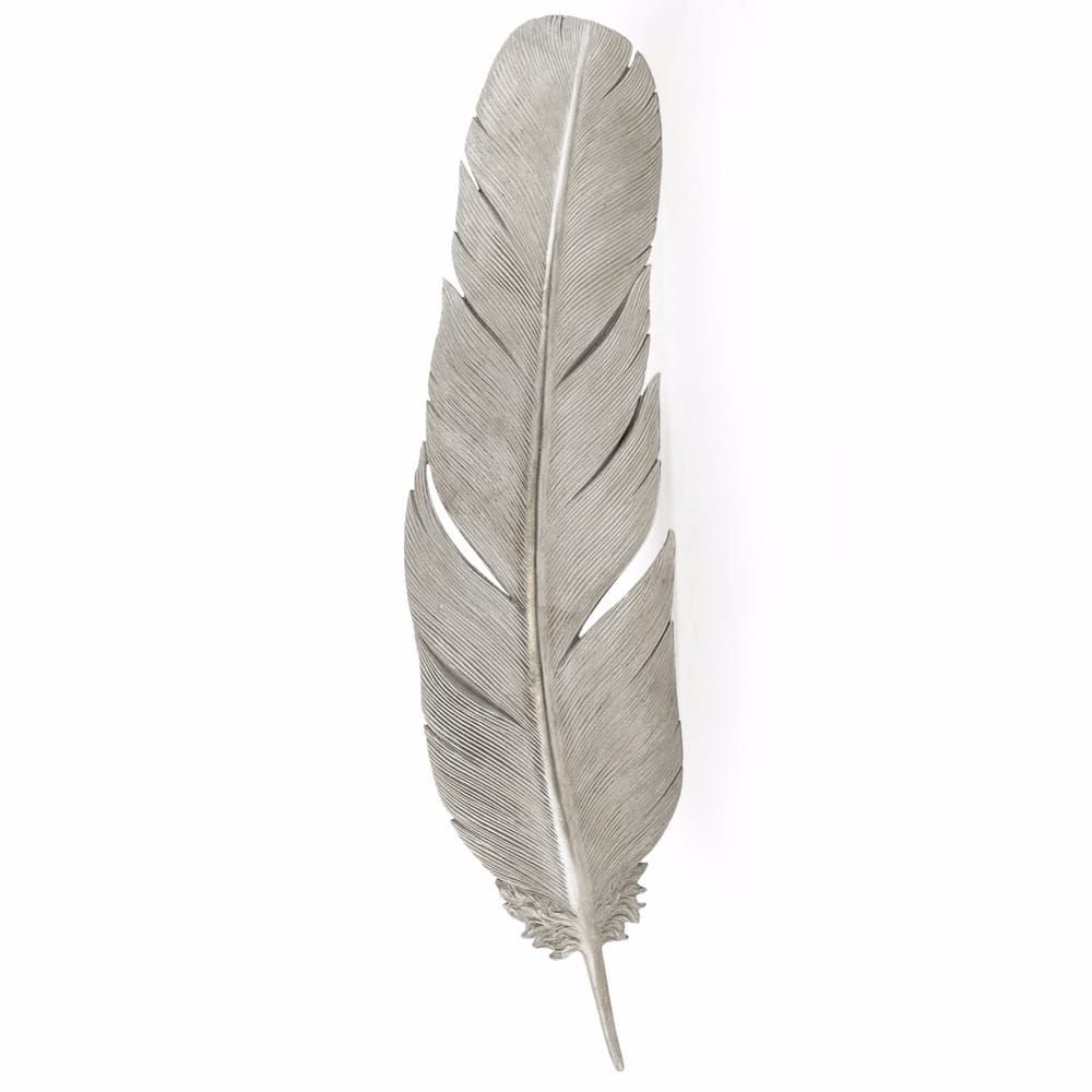 Feather Wall Art Finished in Silver Finish