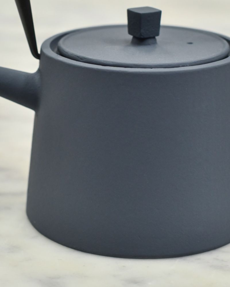 Close Up Of The Finish On The Simplistic Chiba Cast Iron Japanese Grey Teapot