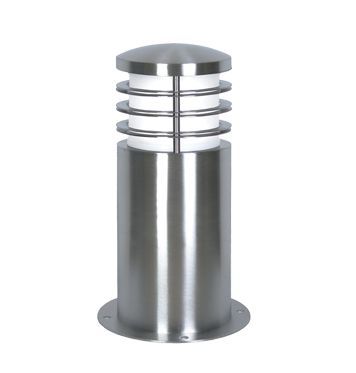 Small Modern Stainless Steel 'Lucking' Bollard Light - 24cm