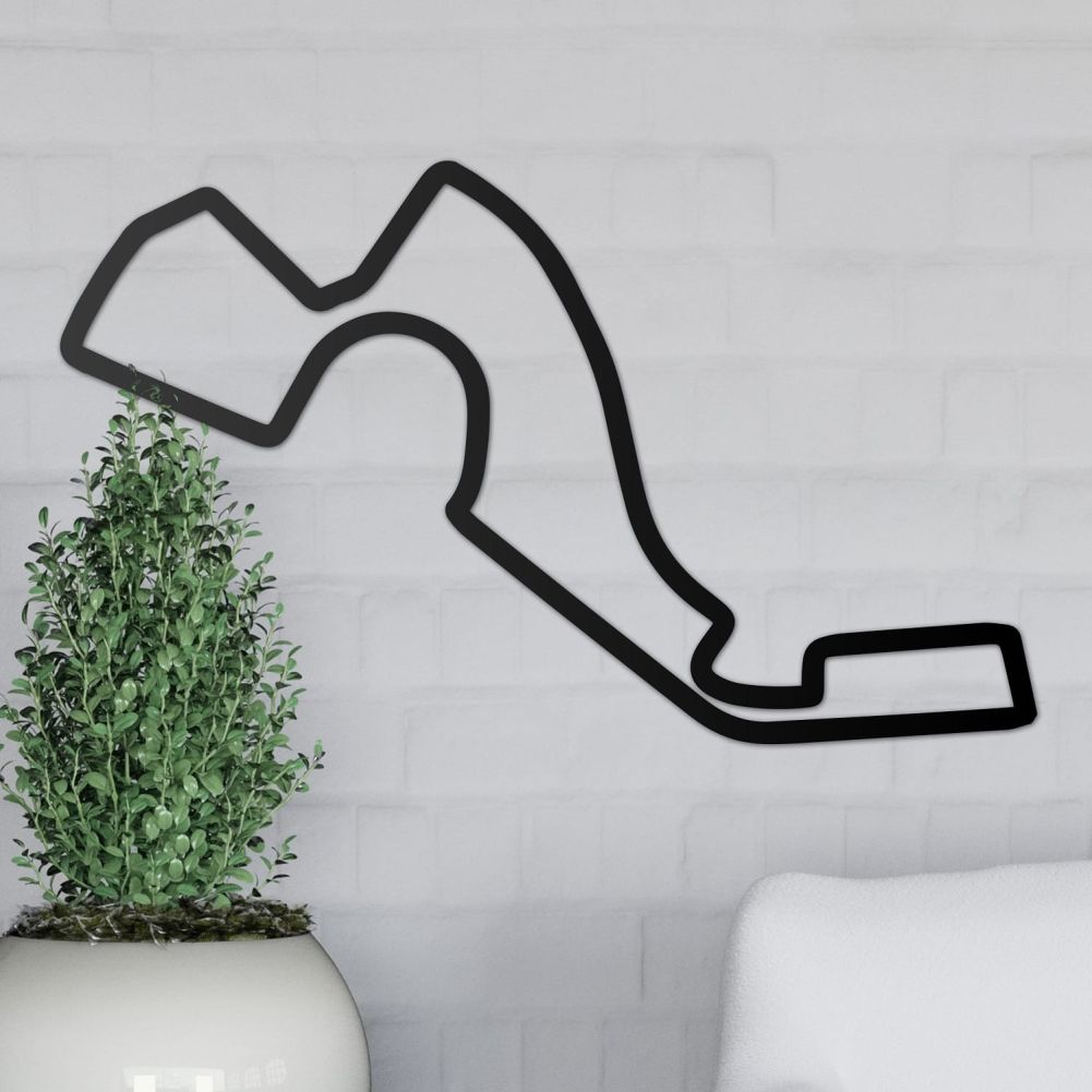 Sochi Race Circuit Wall Art On a White Brick Wall