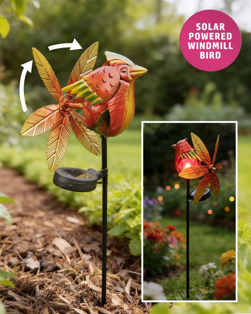 Solar Powered Bird Windmill Spike