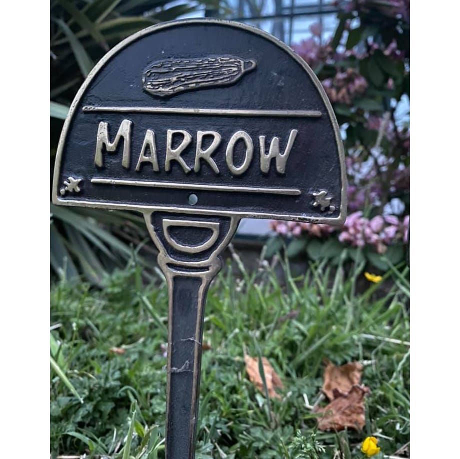Solid Brass Vegetable Label - Marrow - (Stock Clearance)