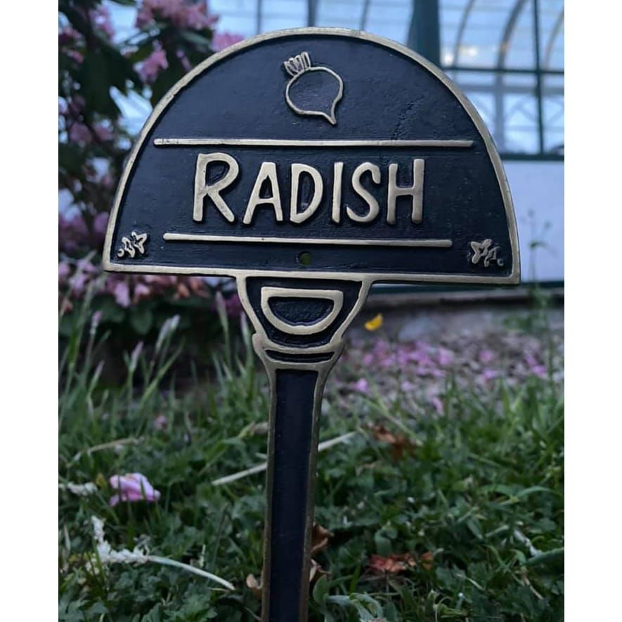 Solid Brass Vegetable Label - Radish - (Stock Clearance)