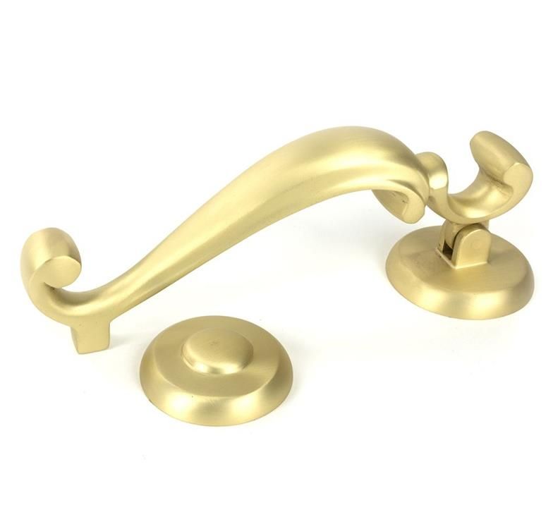 Solid Satin Brass Door Knocker With Striker Plate